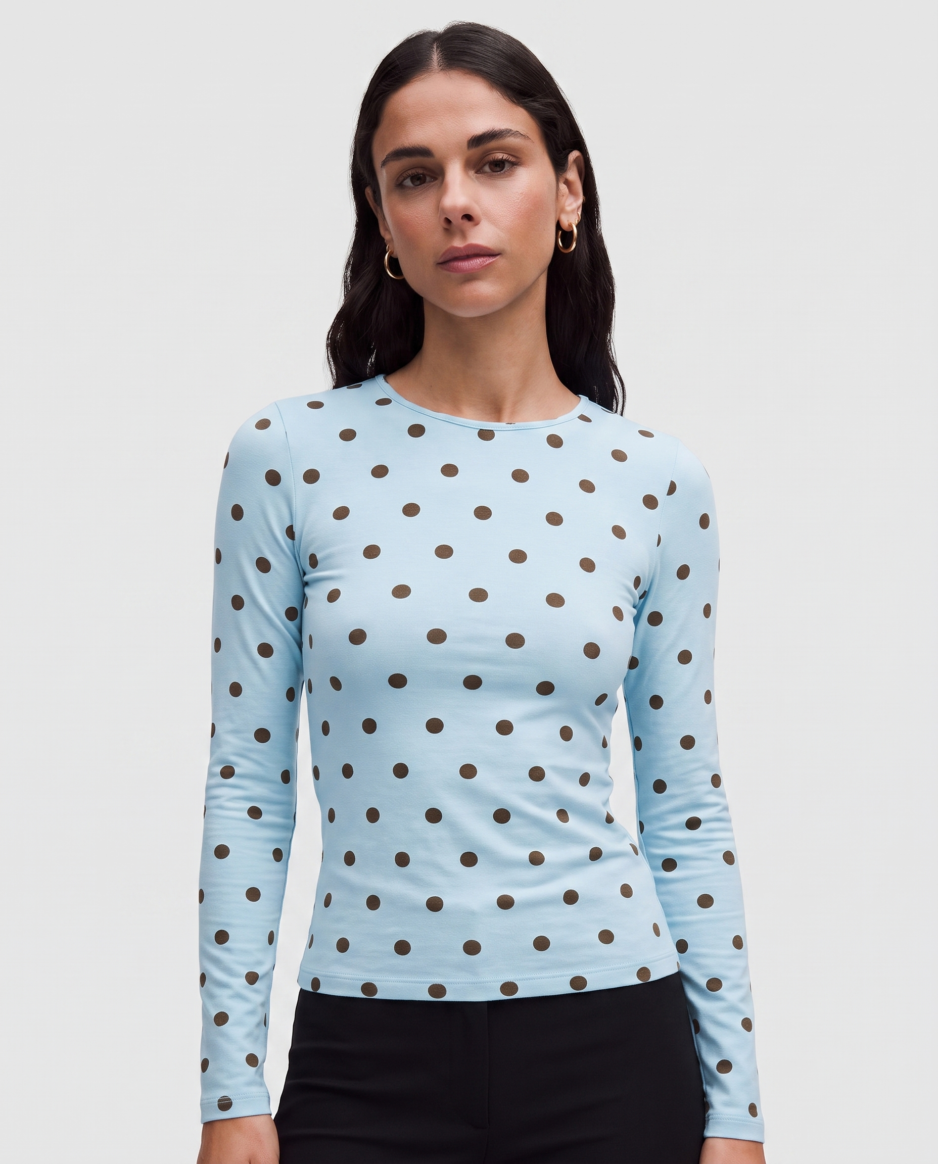 Baby Blue Polkadot Full-Sleeve Supersoft Underscrub