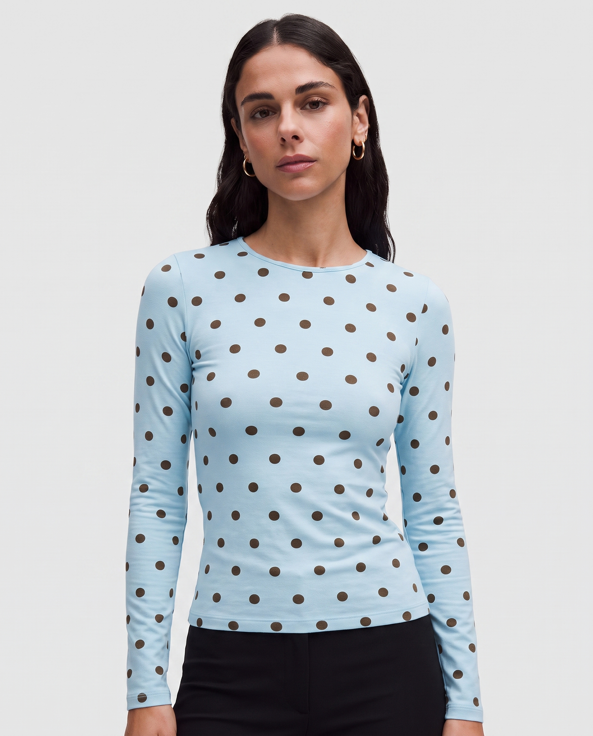 Baby Blue Polkadot Full-Sleeve Supersoft Underscrub
