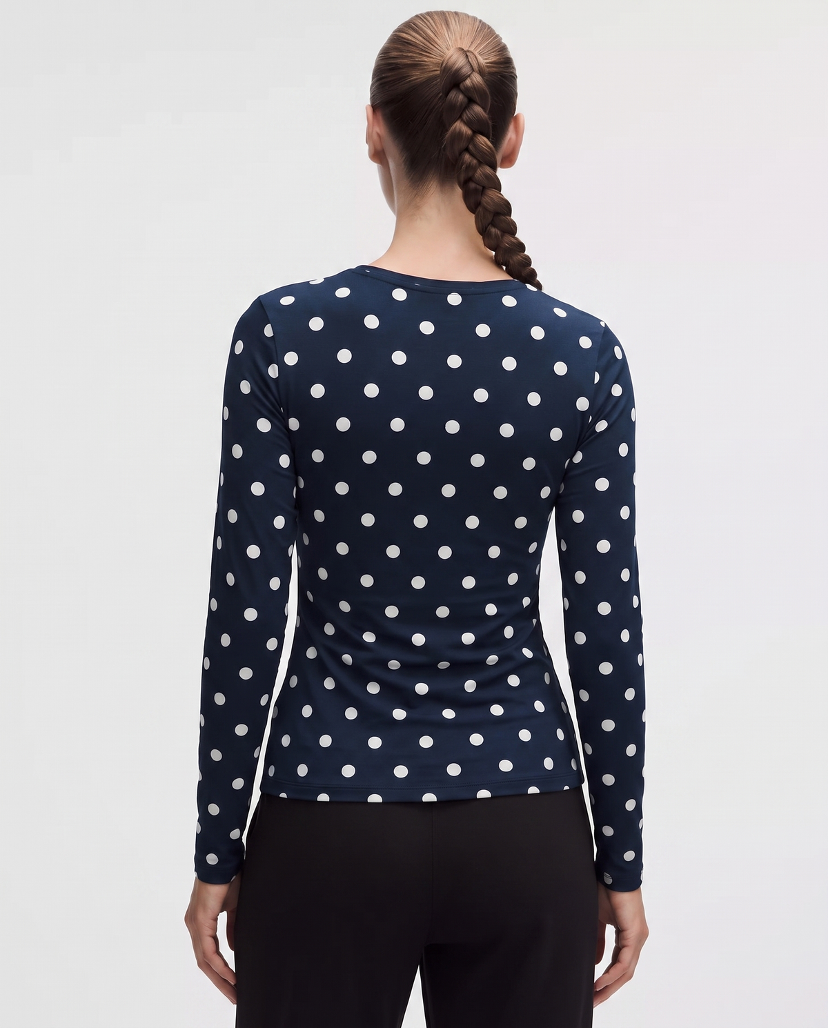Navy Polkadot Full-Sleeve Supersoft Underscrub